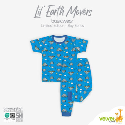 Velvet Junior Setelan Lil Earth Movers Limited DreamWear Kancing Pundak Pendek Celana Panjang (1 Stel) thumbnail 3