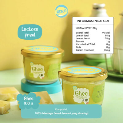 Grouu - Grassfed Ghee Butter (Mentega rendah laktosa) - BB Booster MPASI - NO MSG - HALAL thumbnail 3