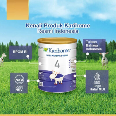 Karihome 4 Susu Kambing Bubuk 900g untuk Anak usia 3 - 12 tahun Halal thumbnail 5