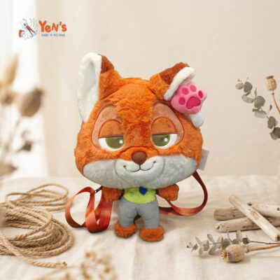 Tas Ransel Anak Bulu Zootopia Nick Wilde - Tas Anak Karakter Rubah Boneka Plush Bag Premium