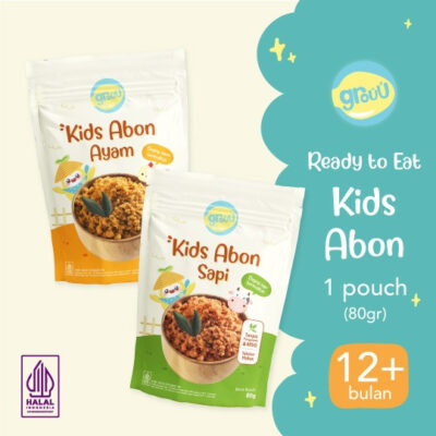 Grouu - Abon Kids Ayam & Sapi (cocok untuk 12+ Bulan) - Tekstur lebih padat dibanding Abon Mpasi - No MSG