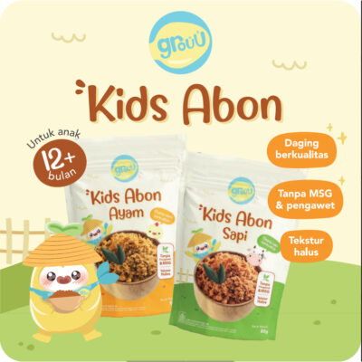Grouu - Abon Kids Ayam & Sapi (cocok untuk 12+ Bulan) - Tekstur lebih padat dibanding Abon Mpasi - No MSG thumbnail 2