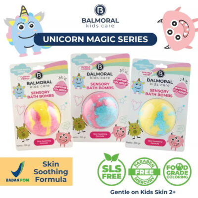 Balmoral Kids Sensory Bath Bombs Unicorn Magic Series With Surprise Toys Colorful Scent SLS FREE