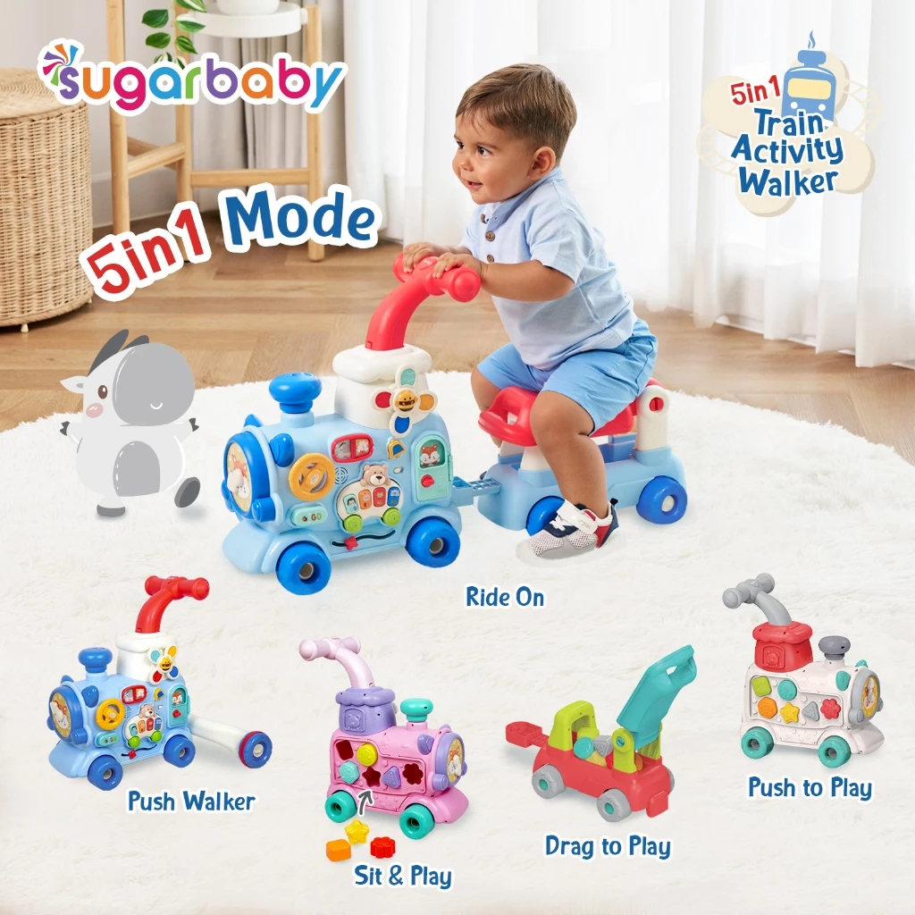 Sugarbaby Train Activity Walker 5in1 Mode/Baby Walker/Mainan Dorong Bayi SNI & BPA FREE