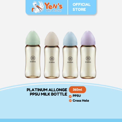 Yunmi Platinum Allonge PPSU Wide Mouth Anti-colic Milk Bottle 360ml Cross Hole