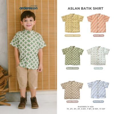 ARDENLEON Atasan Kemeja Anak Laki Laki Aslan Batik Shirt 4-8Y