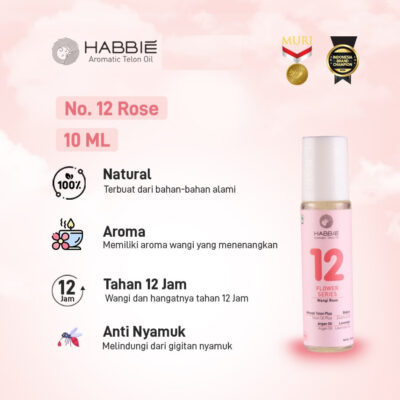 Habbie Aromatic Minyak Telon Roll On Tea & Flower Series 10ml - Mengandung 100% bahan alami thumbnail 2