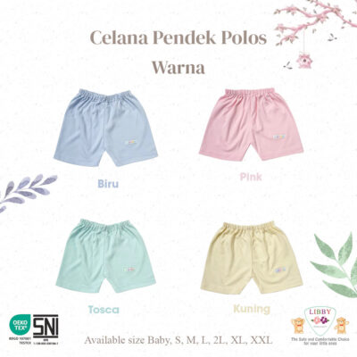 LIBBY Celana Pendek Anak Kecil Polos Warna 1 PCS SNI