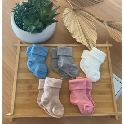 Baby Folded Socks - Kaos Kaki Rib TOT & Kaos Kaki Rib Bayi 6-12m