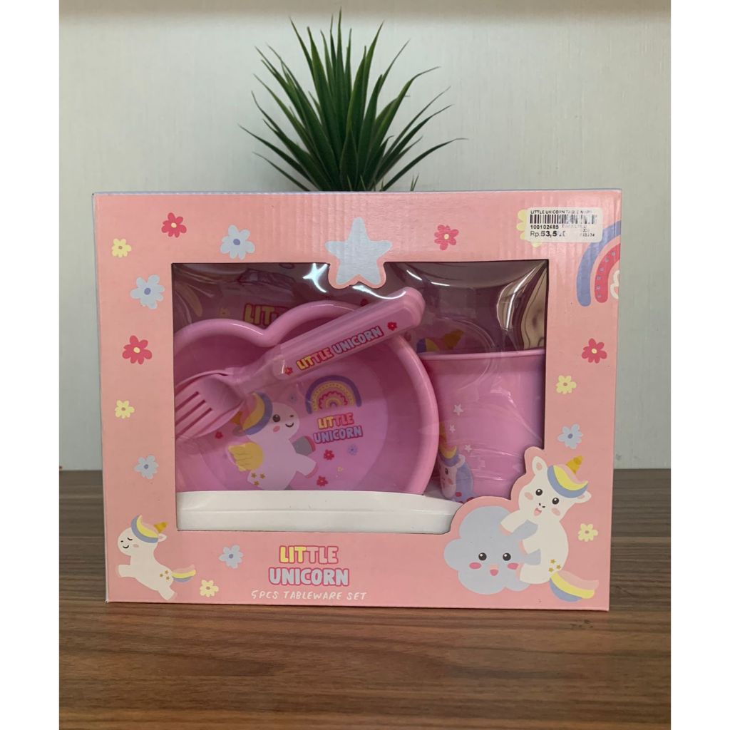TECHNOPLAST Little Unicorn Love Tableware Set 6pcs / Alat Makan Baby Set BPA FREE