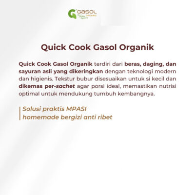 GASOL Quick Cook Bubur Beras Organik Makanan Bayi MPASI 100gr thumbnail 4