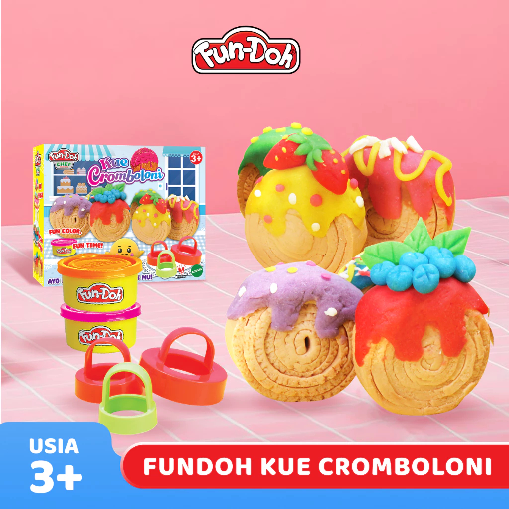 Fundoh Kue CROMBOLONI Cetakan Satu Set Lengkap Lilin Plastisin Mainan Edukasi Anak
