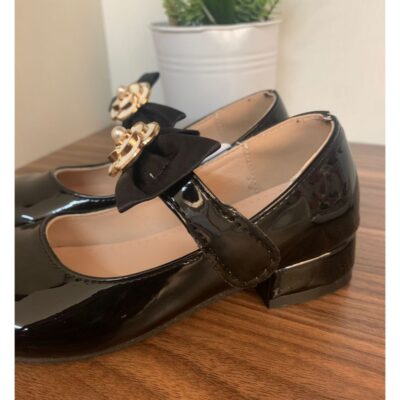 Sepatu Pesta Anak Perempuan Glossy Aksen Pita dan Bunga thumbnail 5