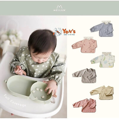 Mellow Baby Bib Cape Long Sleeve - Celemek Bayi Anak Tangan Panjang