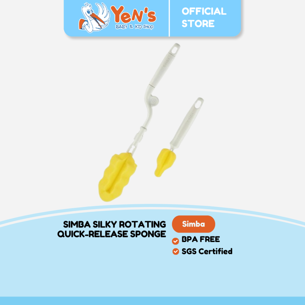 SIMBA Silky Rotating Quick-Release Sponge Head Bottle Brush - Sikat Botol Susu
