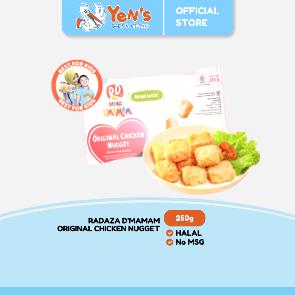 Radaza D'MAMAM Original Chicken Nugget 250g No MSG BPOM HALAL Cemilan Lauk Praktis Anak MPASI HALAL