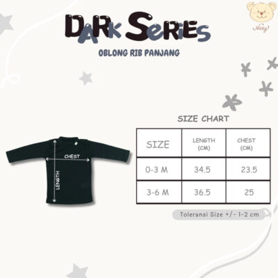 NARY Baju Bayi Oblong Rib Panjang - Dark Series thumbnail 5
