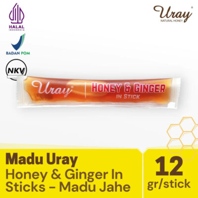 Madu Uray Honey & Ginger In Sticks 120gr - Madu Murni - Madu Hutan - Halal thumbnail 4