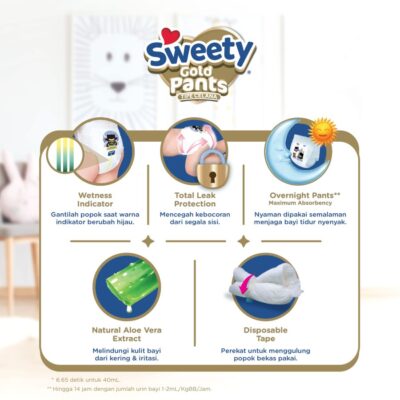 Sweety Gold Pants S 36 / Popok Celana Bayi thumbnail 3