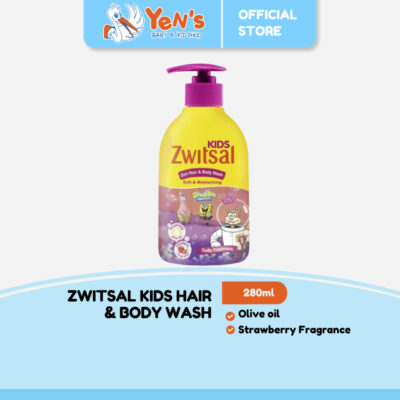 Zwitsal Kids Hair & Body Wash Soft and Moisturizing 280 mL / sabun mandi anak & shampoo anak 2in1