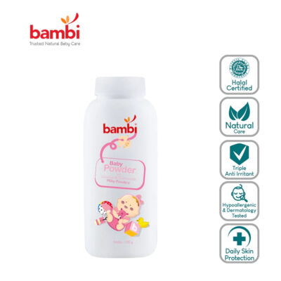 Bambi Baby Powder Milky Powdery 100gr - Bedak Bayi Tabur Kulit Normal - Sensitif thumbnail 2