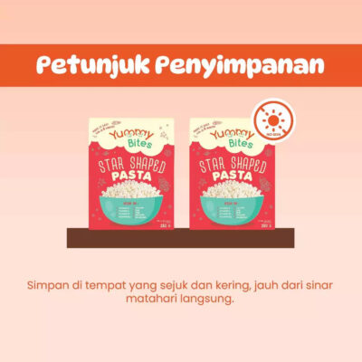 Yummy Bites Star Shaped Pasta 250 GR / Pasta MPASI Bayi & Anak Tanpa pengawet thumbnail 5