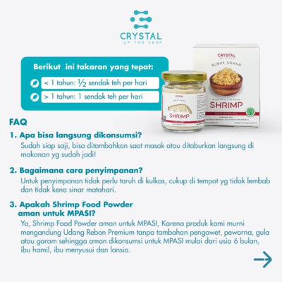 Crystal of the Sea | Shrimp Powder (20GR) (80GR) | Bubuk Udang Rebon | Bubuk Umami Udang Bumbu MPASI thumbnail 3