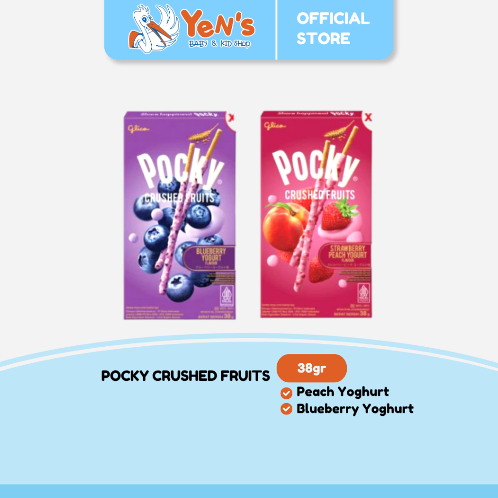 Pocky Crushed Fruits Blueberry Yoghurt / Strawberry Peach Yogurt 38gr