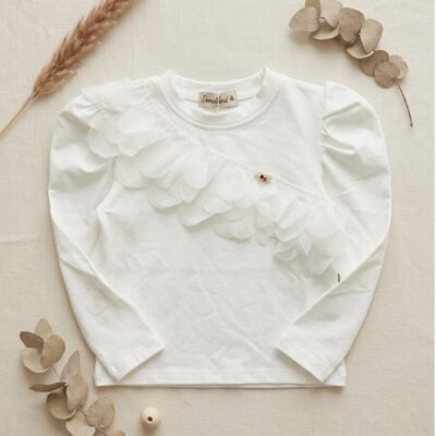 Atasan Kaos Lengan Panjang Anak Perempuan Import Detail Layer Ruffle Lengan Balon 852352 thumbnail 3