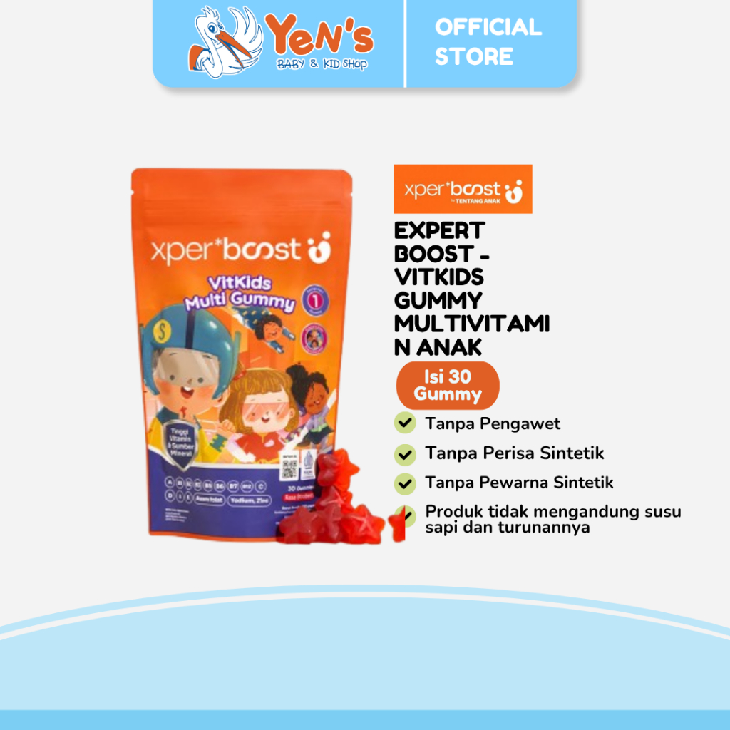 Expert Boost - VitKids Gummy Multivitamin Anak 1 Pouch@30 pcs - Tanpa Pengawet