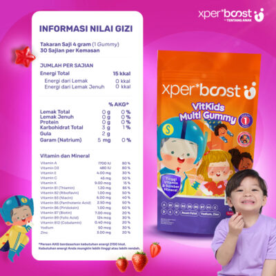 Expert Boost - VitKids Gummy Multivitamin Anak 1 Pouch@30 pcs - Tanpa Pengawet thumbnail 8