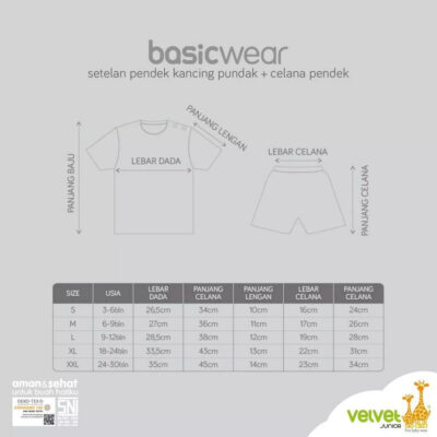 Velvet Junior BasicWear Limited - Baju Bayi Anak Perempuan Setelan Pendek Kancing Pundak - Serenity thumbnail 5