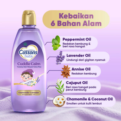 Cussons Baby Cuddle Calm Tummy Rub Telon Oil - Chamomile & Lavender Oil, Minyak Telon Redakan Kolik thumbnail 4