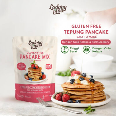 Ladang Lima Pancake Mix 220g - Tepung Pancake Waffle Instant Gluten Free New Formula - Halal thumbnail 4