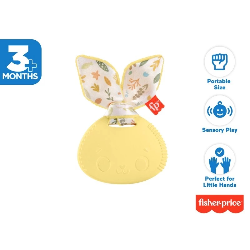Fisher Price Snuggle Bunny Sensory Teether - Mainan Gigitan Anak BPA FREE