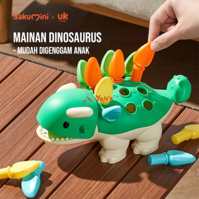 Sakumini Dinosaur Toy Mainan Latihan Motorik Sensorik Anak 18 Bulan ke atas SNI