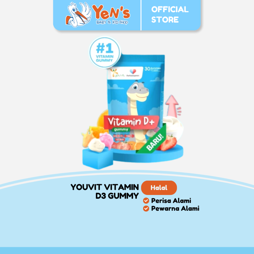 Youvit x theAsianparents Vitamin D3 Gummy 30 Hari (1 Pouch) dengan Vitamin D3 600 IU