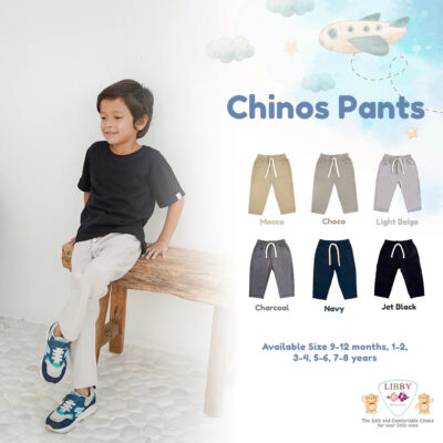 LIBBY Celana Panjang Chinos - Celana Panjang Bayi & Anak Laki-laki Usia 9 Bulan - 14 Tahun 1PCS