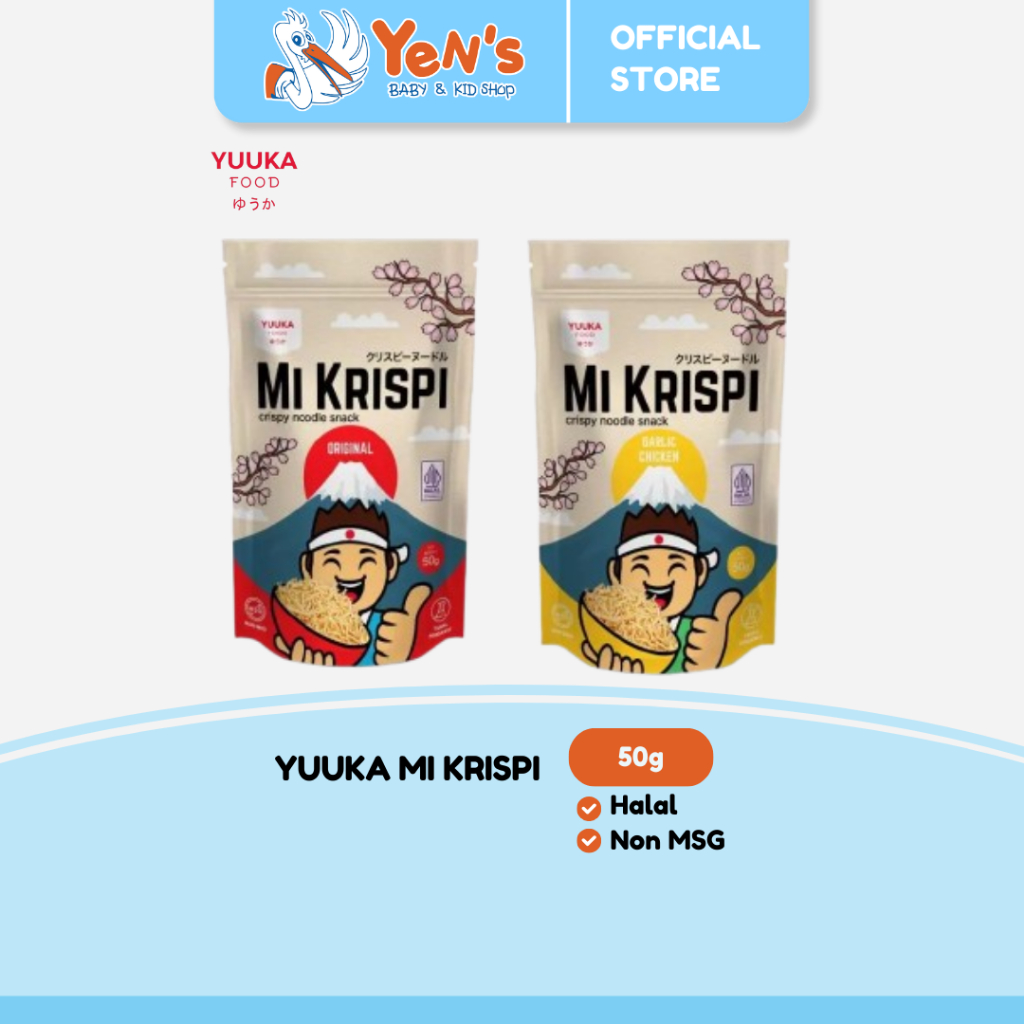 Yuuka Mi Krispi 50g - Crispy noodle snack original / garlic chicken