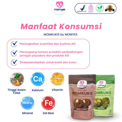 MOMKUKIS MOMYES Cemilan Sehat - Varian Rasa Dark Choco dan Matcha Halal - Rendah Gula thumbnail 4