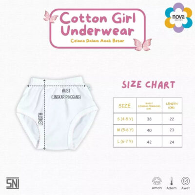 NOVA Celana Dalam Anak Perempuan Besar 4-7 Tahun (1 Pcs ) thumbnail 5