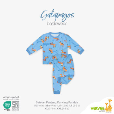 Velvet Junior Setelan Baju Anak Kancing Pundak Celana Panjang - Galapagos Series (1 stel) thumbnail 3