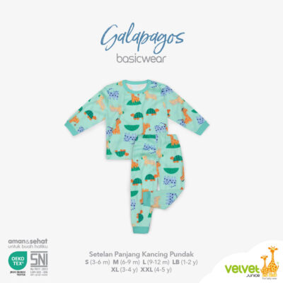 Velvet Junior Setelan Baju Anak Kancing Pundak Celana Panjang - Galapagos Series (1 stel) thumbnail 4