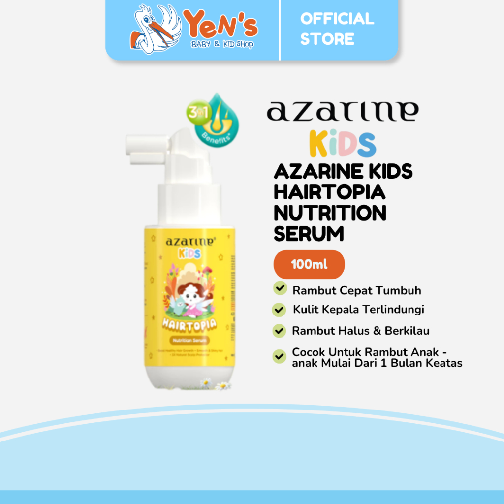 Azarine Kids Hairtopia Nutrition Serum 100ml with 3in1 Benefits Serum Penumbuh Rambut Bayi & Anak
