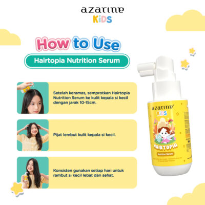 Azarine Kids Hairtopia Nutrition Serum 100ml with 3in1 Benefits Serum Penumbuh Rambut Bayi & Anak thumbnail 3