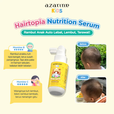 Azarine Kids Hairtopia Nutrition Serum 100ml with 3in1 Benefits Serum Penumbuh Rambut Bayi & Anak thumbnail 6