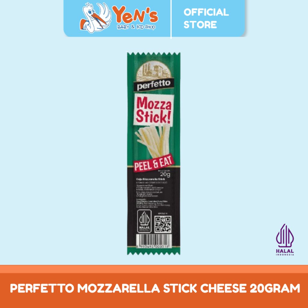 Perfetto Mozzarella Stick Cheese 20gram (1 Pcs) - 100% keju natural dari susu asli
