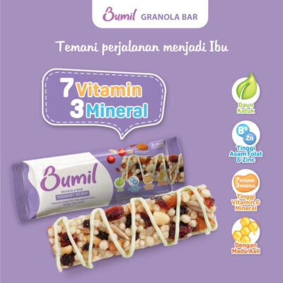 BUMIL Makanan Ringan Bar Rasa Yoghurt Berry / Coklat dengan Daun Katuk [1 pcs] Halal thumbnail 2