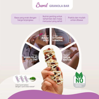 BUMIL Makanan Ringan Bar Rasa Yoghurt Berry / Coklat dengan Daun Katuk [1 pcs] Halal thumbnail 3