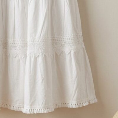 Rok Panjang Anak Perempuan Putih Aksen Renda Rumbai / Long Skirt Kids White 28150 thumbnail 2
